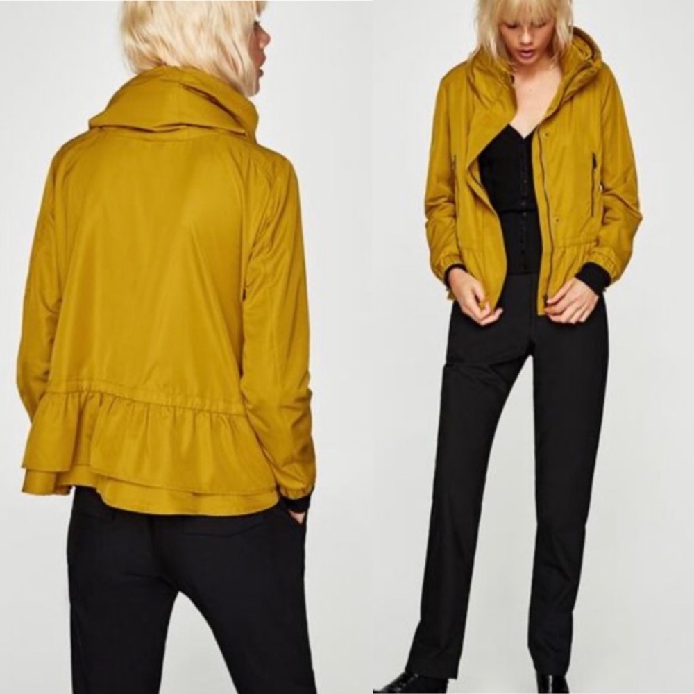 Zara Mustard Women’s Yellow Water Repellent Jacket